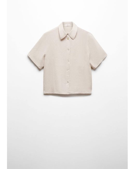 Mango White Linen Pyjama Shirt