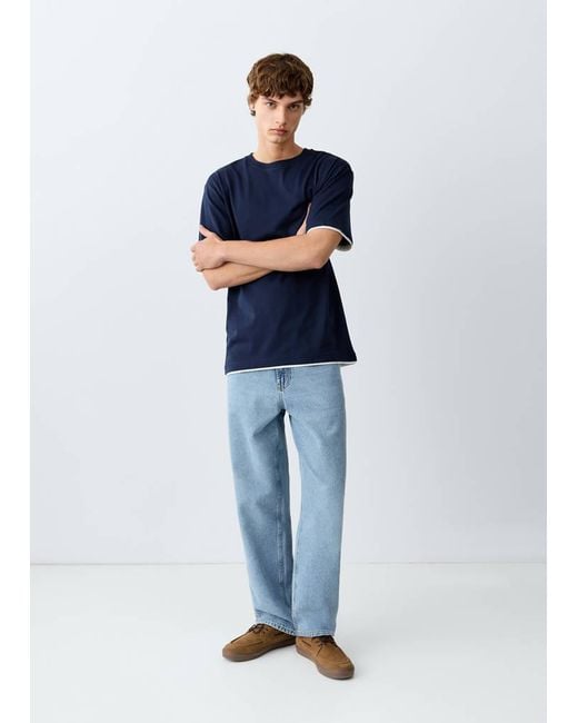 MANGO TEEN Blue Relaxed Fit Jeans for men
