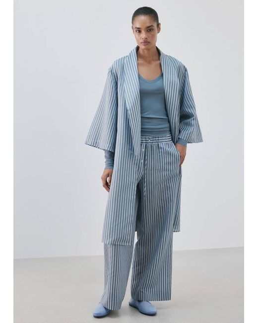 Mango Blue Striped Pajama Trousers