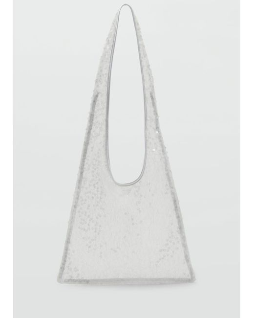 Mango Green Sequinned Shoulder Bag