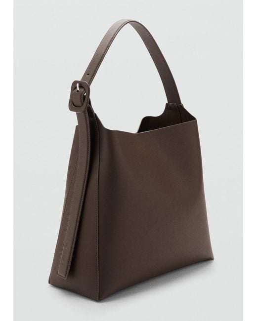 Mango Brown Shopper Bag With Buckle