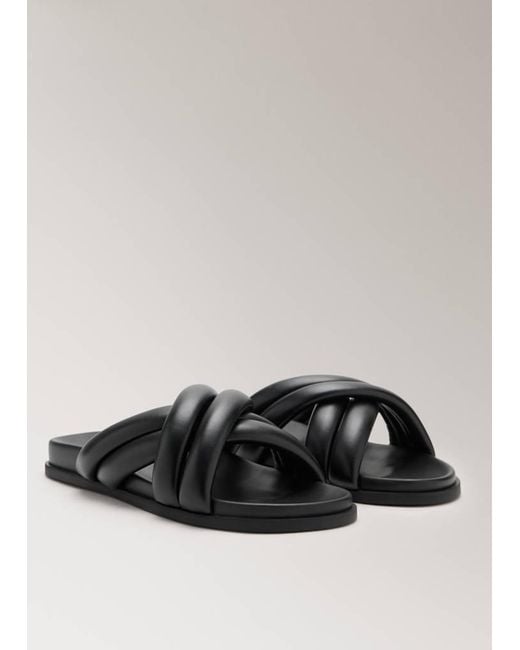 Mango Multicolor Padded Cross-Strap Leather Sandal