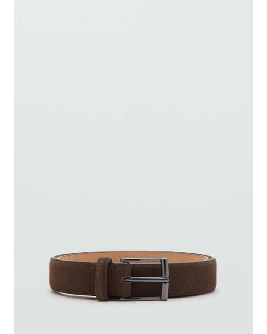 Mango Brown Suede Leather Belt for men