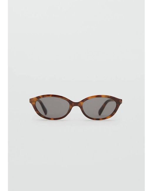 Mango Brown Rectangular-Frame Sunglasses