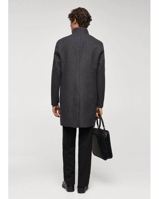 Mango wool clearance funnel neck coat