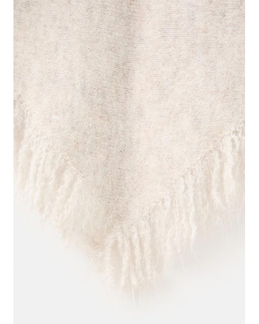 Mango Natural Shawl With Fringed Edges