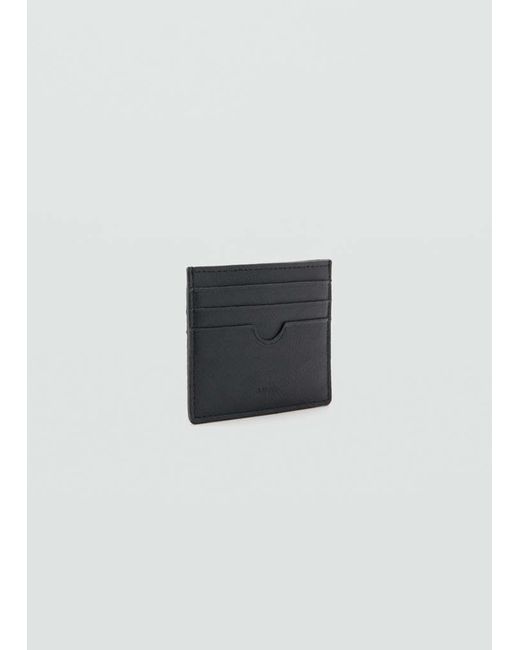 Mango Black Pebbled Cardholder for men