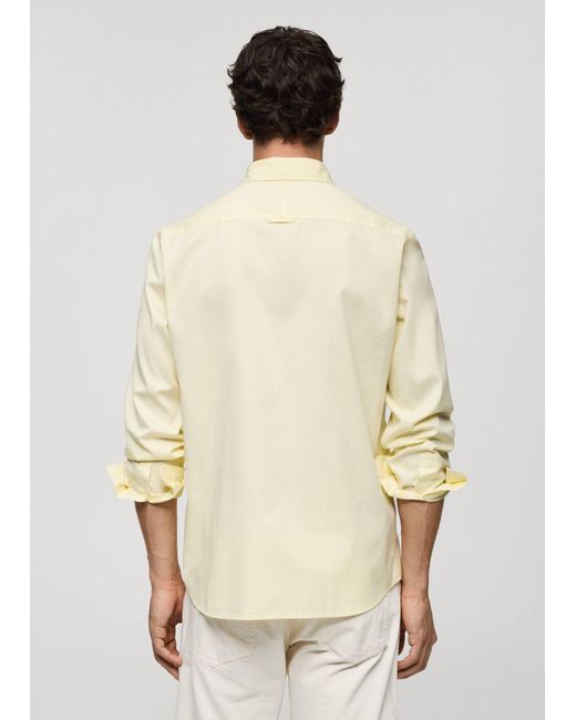 Mango White 100% Cotton Regular-fit Shirt for men