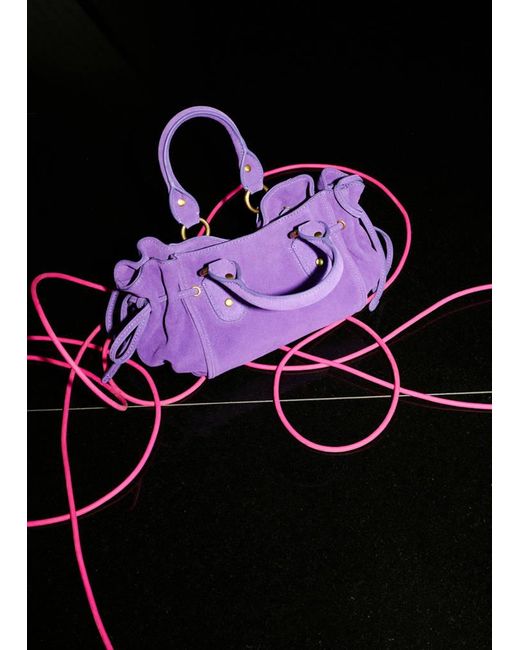 Mango Black Suede Clutch Bag With Bows