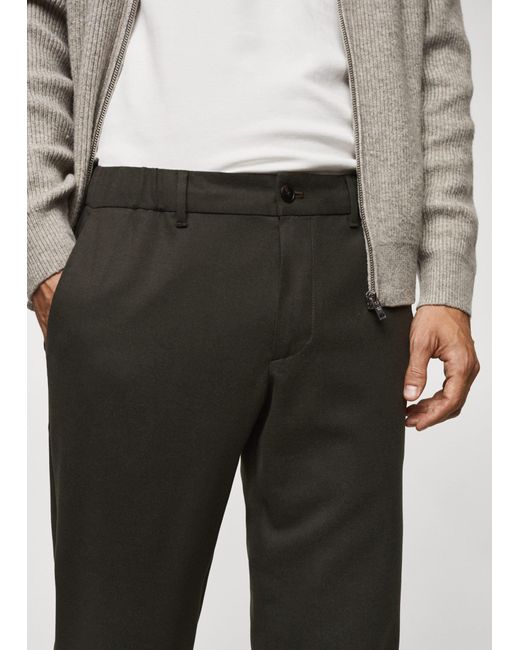 Mango Gray Slim-fit jogger Trousers With Drawstring for men