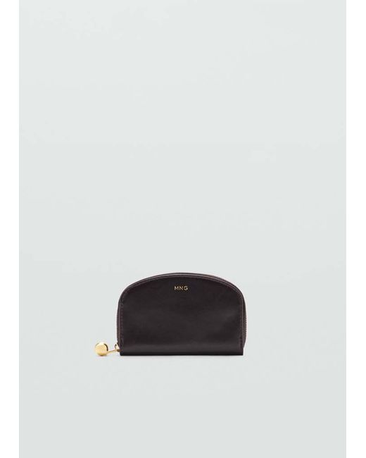 Mango Brown Medium Wallet With Mini-Bead Embellishment