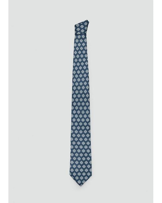 Mango Blue 100% Silk Patterned Tie for men