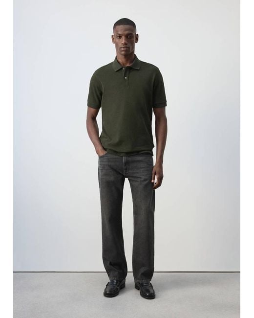 Mango Multicolor 100% Cotton Piqué Polo for men