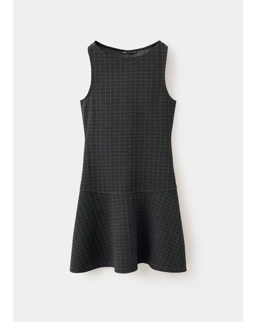 Mango Black Knitted Dress With Frill Hem