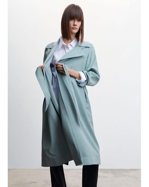 mango belt flowy trench