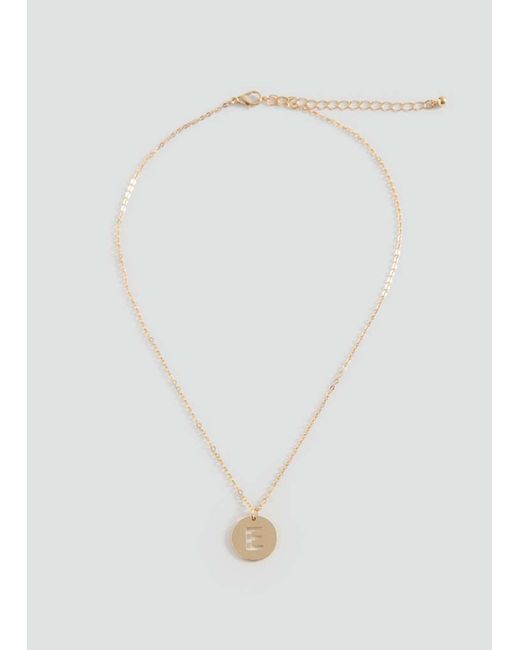 MANGO TEEN White Letter Pendant Necklace