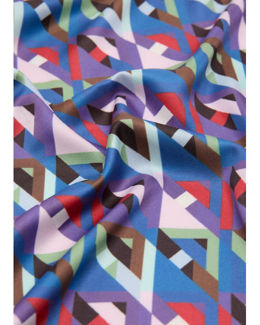 Mango Blue Geometric Printed Foulard