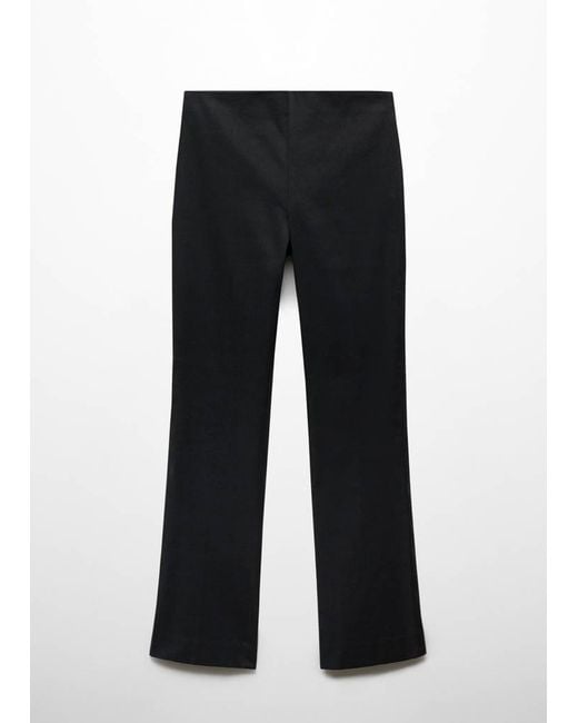 Mango White Linen Flared Pants