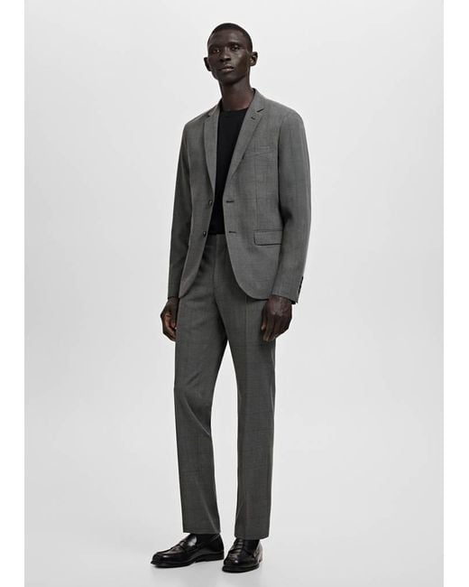 Mango Gray Super Slim-Fit Suit Jacket for men