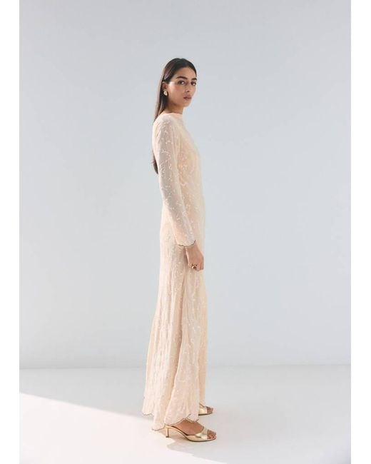 Mango White Sequin Dress With Open Back