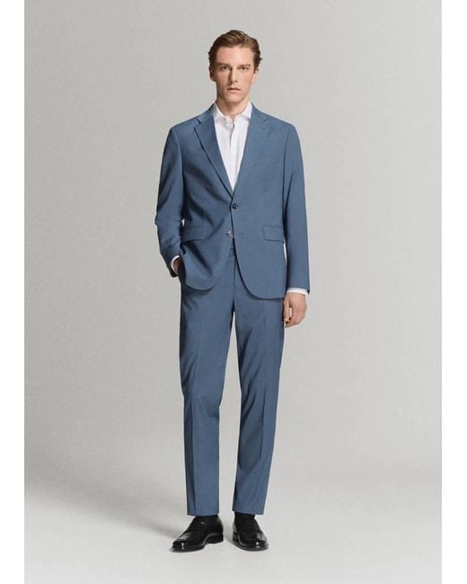 Mango Blue Milan Slim-Fit Suit Jacket for men