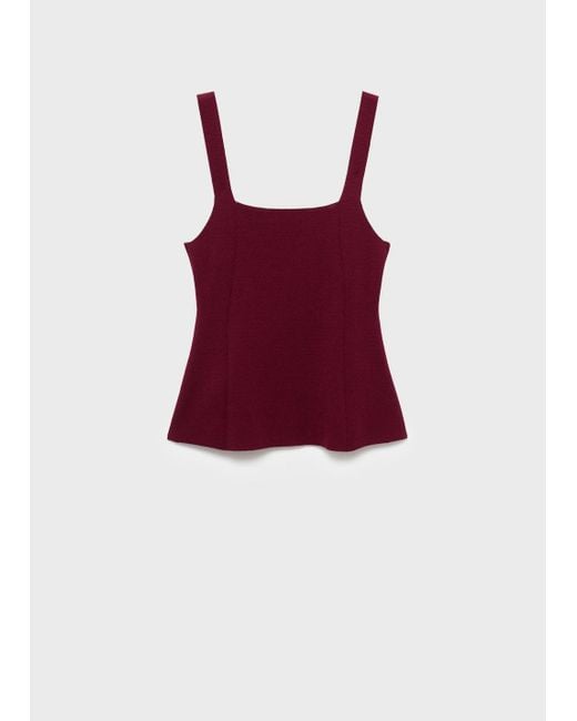 Mango Red A-Line Knitted Top