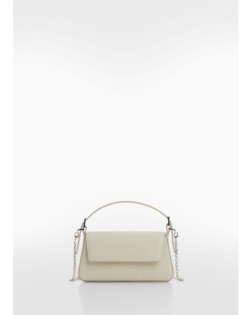 Mango Gray Double Strap Bag With Flap