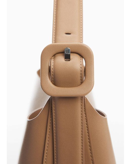 Mango Natural Shopper Bag With Buckle