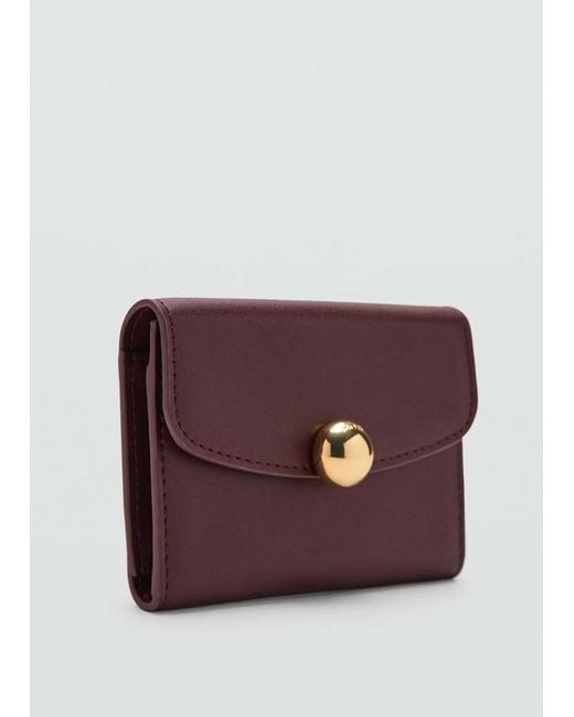 Mango Purple Jewel Button Flap Purse