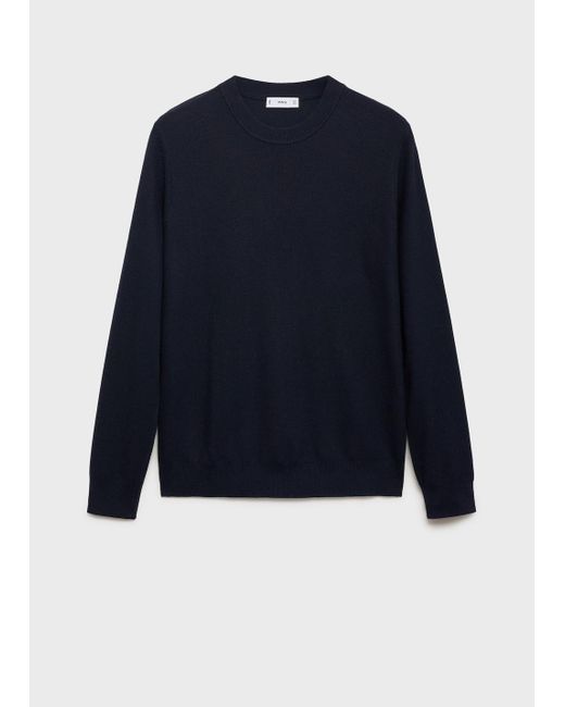 Mango Gray Microstructured Cotton Knitted Sweater for men