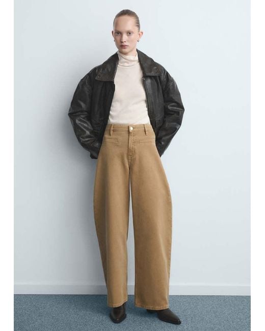 Mango Multicolor Balloon Jeans With Welt Pockets