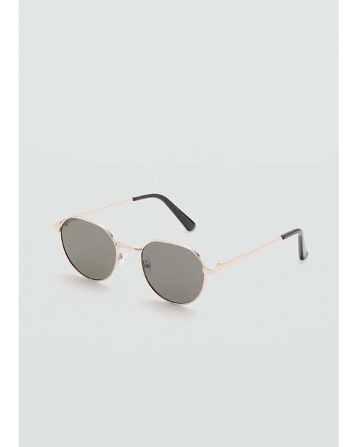 Mango Metallic Round Metal Sunglasses for men