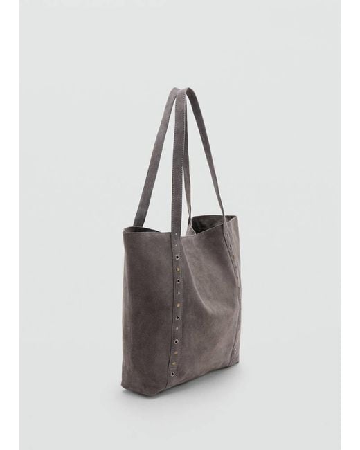 MANGO TEEN White Leather Tote Bag