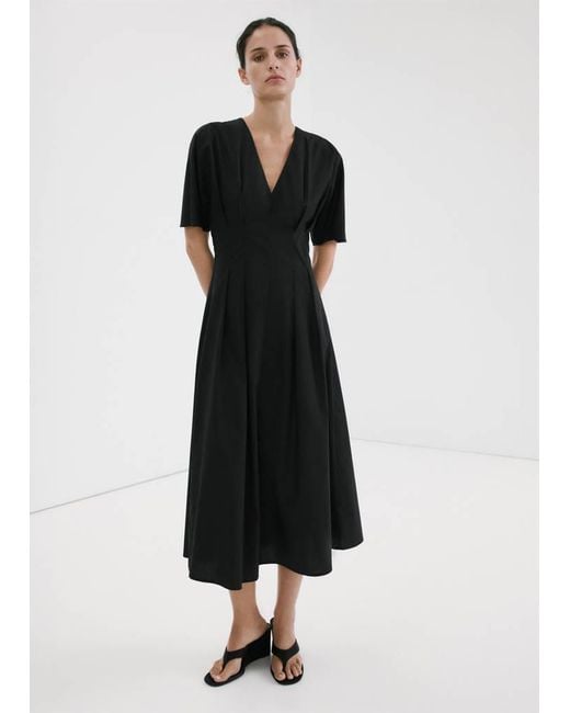 Robe Évasée Lyocell Noir Mango en coloris Black