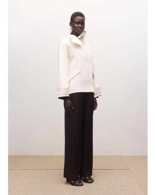 Mango White Straight-Leg Trousers With Adjustable Waist