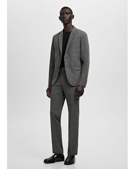 Mango Gray Super Slim-Fit Suit Jacket for men