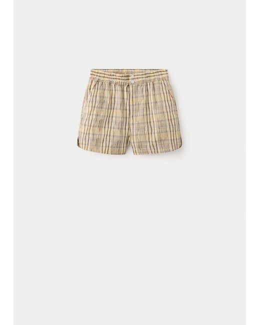 Mango Gray Straight Checked Shorts