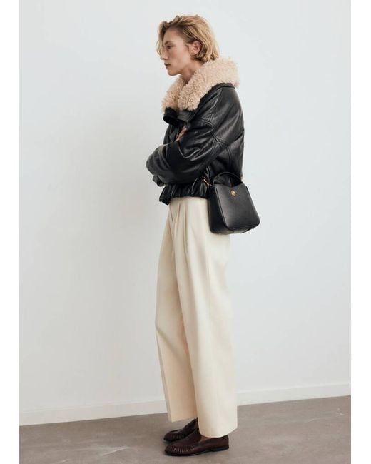 Mango Black Small Bucket Bag With Metal Detail