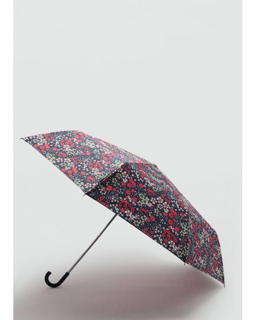 Mango Blue Mini Flower-Print Umbrella