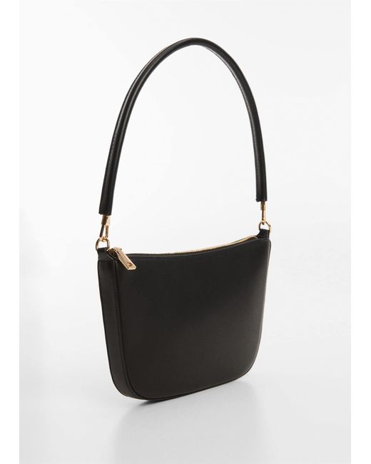 Mango Black Shoulder Bag With Detachable Handle