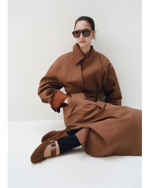 Ballerines Suède Boucle Chocolat Mango en coloris Brown