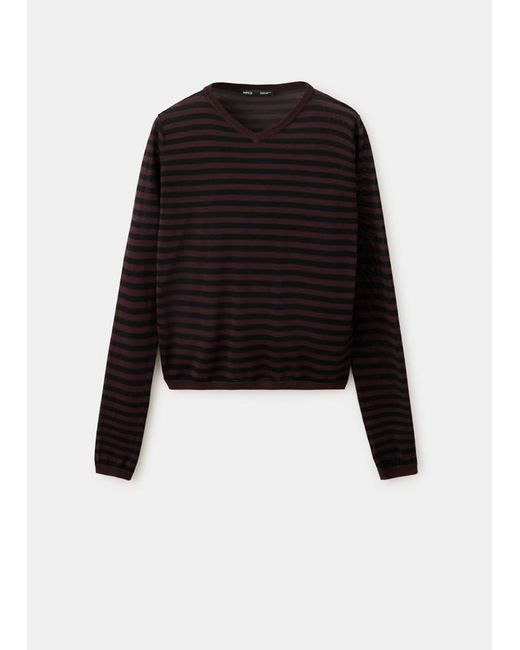Mango Black Lyocell Stripe Jumper