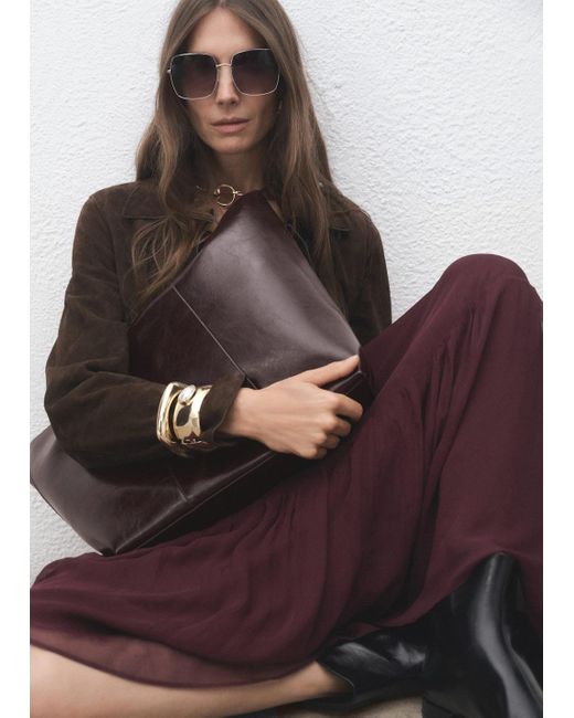 Mango Brown Large Shopper Bag