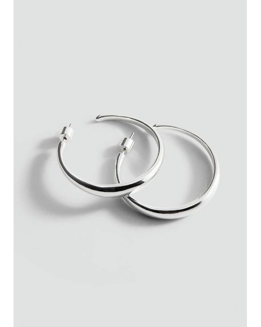Mango Gray Thin Hoop Earrings