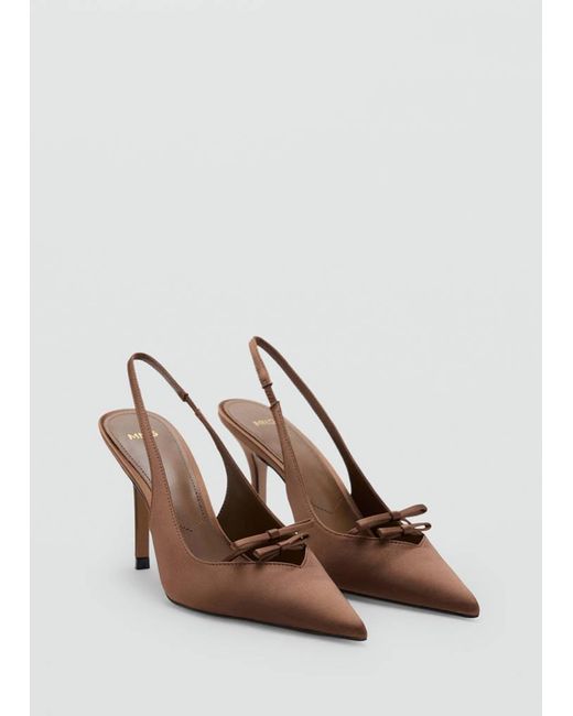 Mango Brown Satin Court Shoes