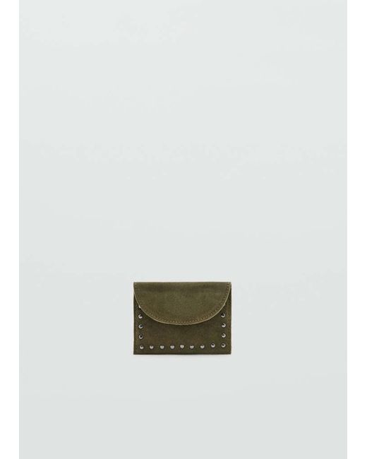 MANGO TEEN Green Studded Leather Purse