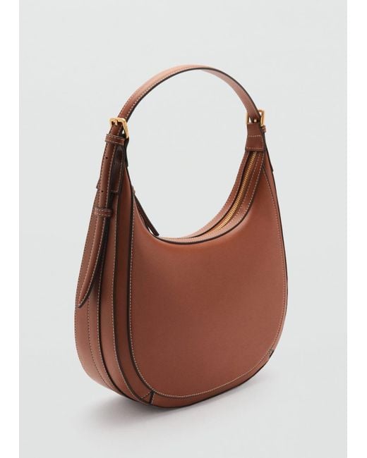 Mango Brown Oval Shoulder Bag