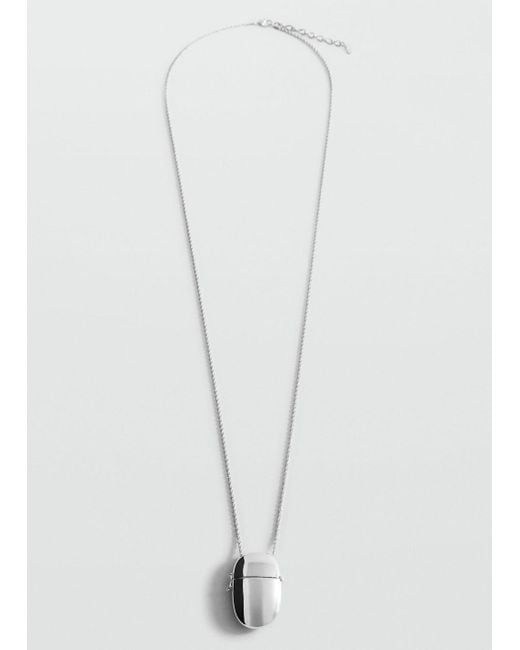Mango Blue Metal Pendant Necklace