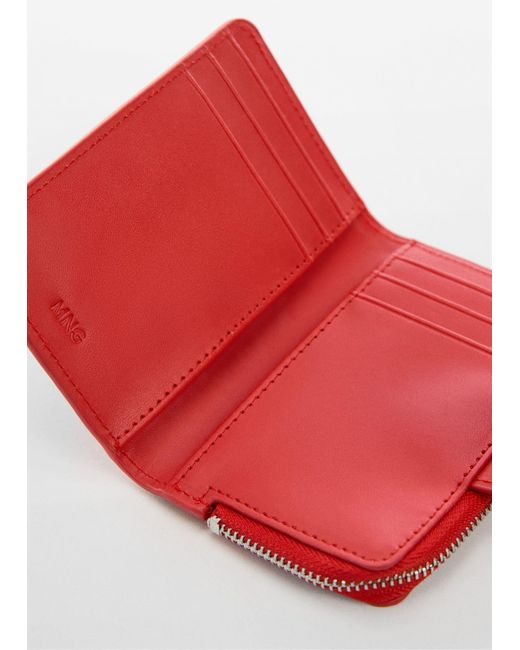 Mango Red Wallet With Flap And Logo