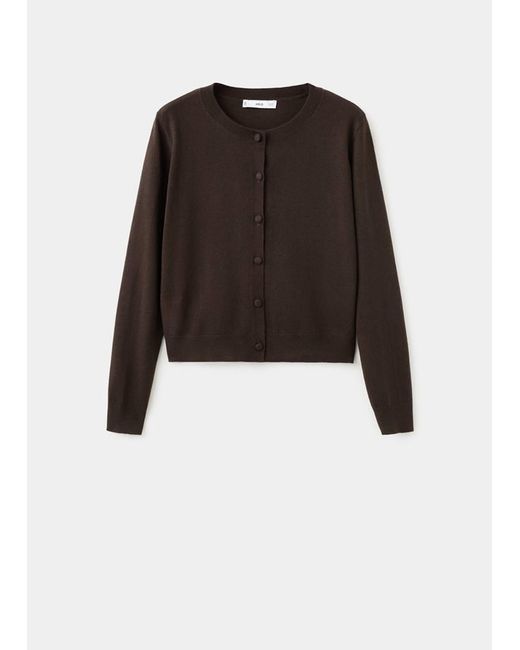 Mango Brown Knitted Button Cardigan